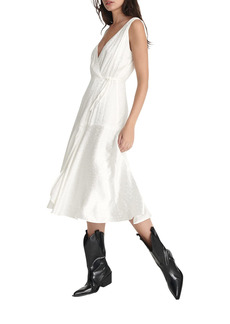 The Kooples Women's Jacquard Polka Dot Sleeveless Maxi V-Neck Dress