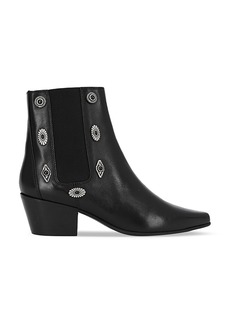 The Kooples Women's Pointed Toe Decorated Stretch Block Heel Chelsea Boots