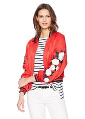 The Kooples Women's Satin Viscose Embroidered Jacket red