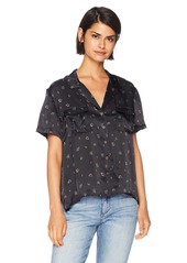 The Kooples Women's Women's Floral Print Button Down Blouse with Open Collar