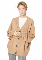 The Kooples Women's Women's Knitted V-Neck Cardigan with Brown Buttons