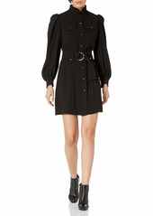 The Kooples Women's Midi Cotton Dress with Belt and Pockets