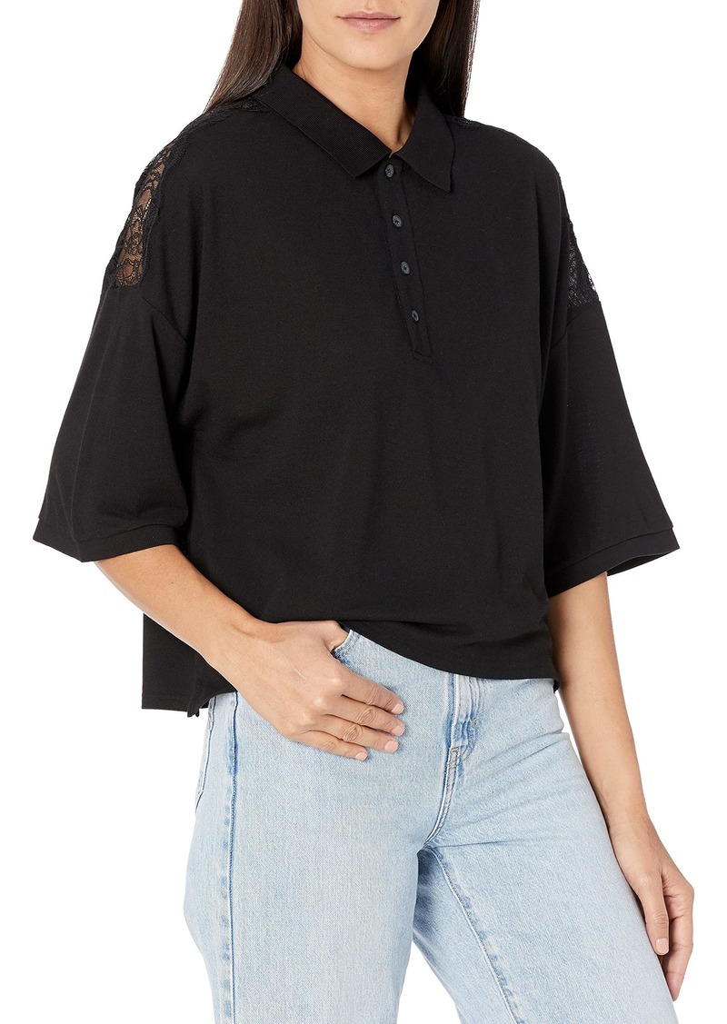 The Kooples Women's Women's Semi-Cropped Polo Shirt black