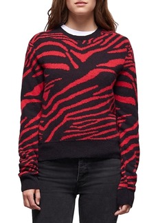 The Kooples Zebra Print Rib Knit Sweater