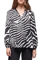 The Kooples Zebra Print Tassel Tie Top