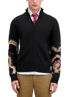 The Kooples Zip Front Dragon Sleeve Sweater