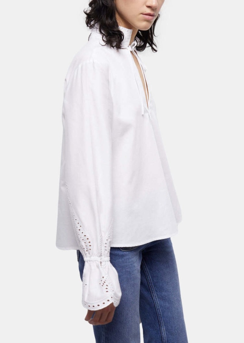 The Kooples White Blouse With Broderie Anglaise