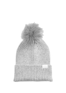 The North Face Airspun Pom Beanie In Light Grey Heather