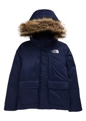The North Face Kids' Greenland Waterproof 550-Fill-Power Down Jacket with Faux Fur Trim in Tnf Navy at Nordstrom
