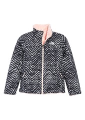 The North Face Kids' Mossbud Swirl Reversible Water Repellent Jacket in Tnf Black Shibori Chevron Prnt at Nordstrom