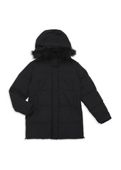 The North Face Little Girl's & Girl's Faux Fur Trim Down Parka