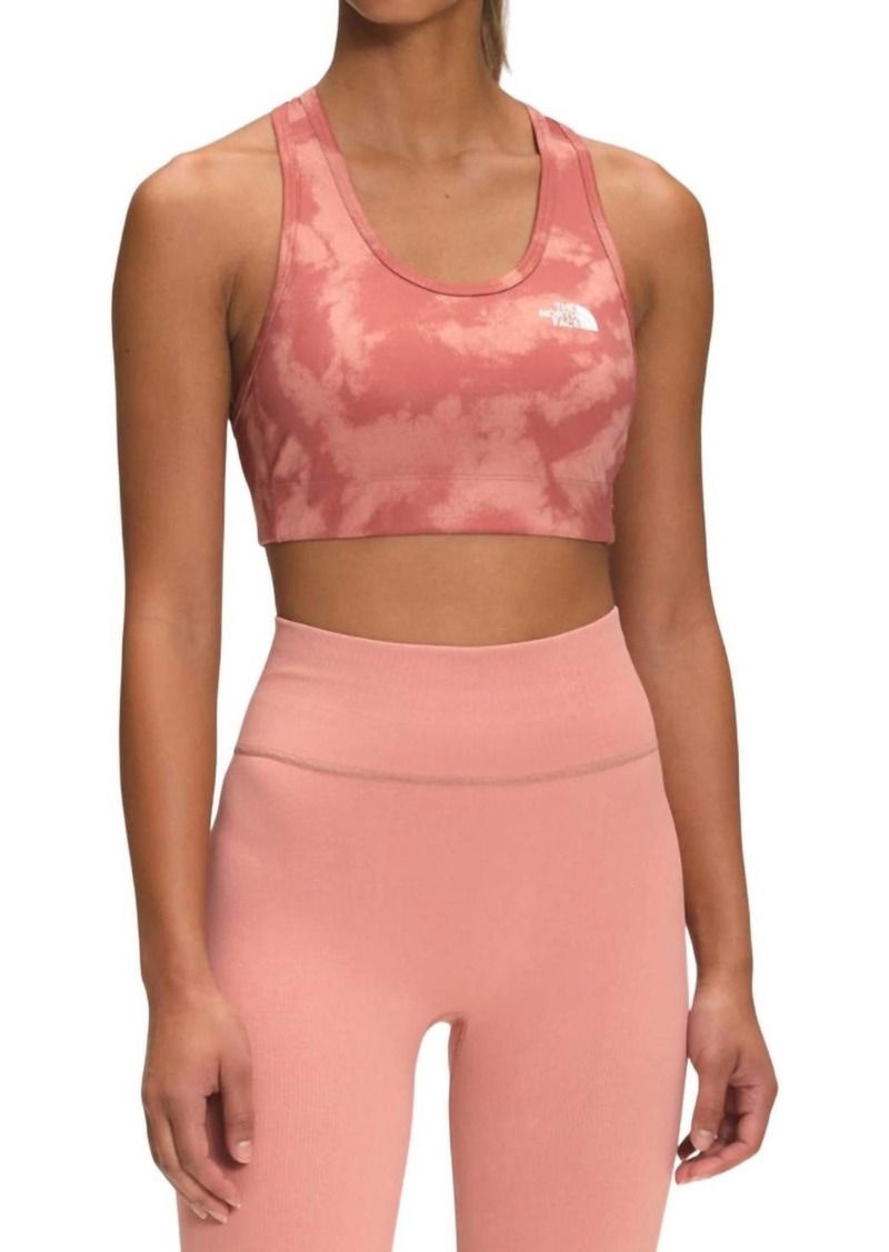 The North Face Printed Midline Bra In Rose Dawn/retro Dye Print