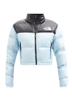 The North Face - Nuptse Cropped Quilted Down Jacket - Womens - Light Blue