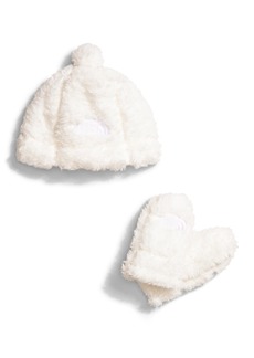 The North Face Baby Boys or Baby Girls Suave Oso Beanie and Mittens Set - Gardenia White