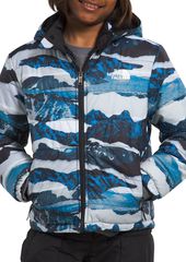 The North Face Boys' Reversible Mt Chimbo Full Zip Hooded Jacket, XS, Utility Brn Camo Txt Sm P
