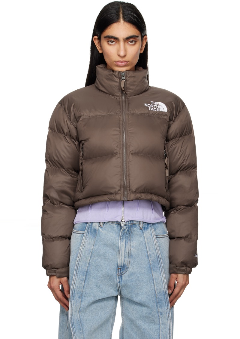 The North Face Brown Nuptse Short Down Jacket