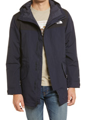 The North Face City Breeze Water Repellent Hooded Rain Parka in Aviator Navy/Tnf Black at Nordstrom