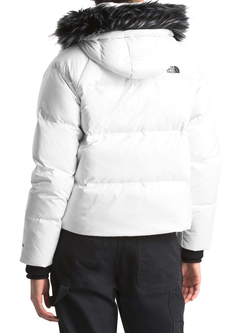 dealio 550 fill power crop hooded down jacket