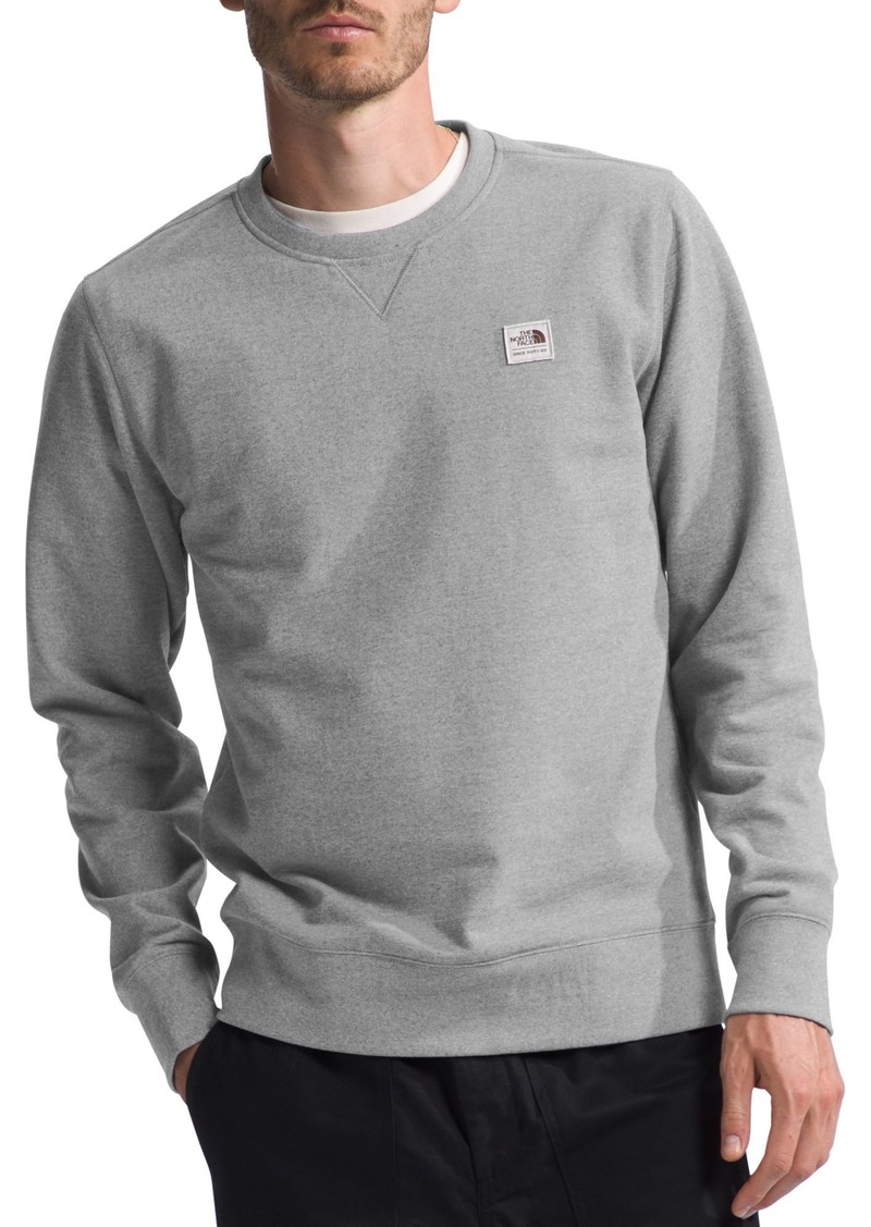 The North Face Men's Heritage Patch Crewneck Sweatshirt, Small, Gray