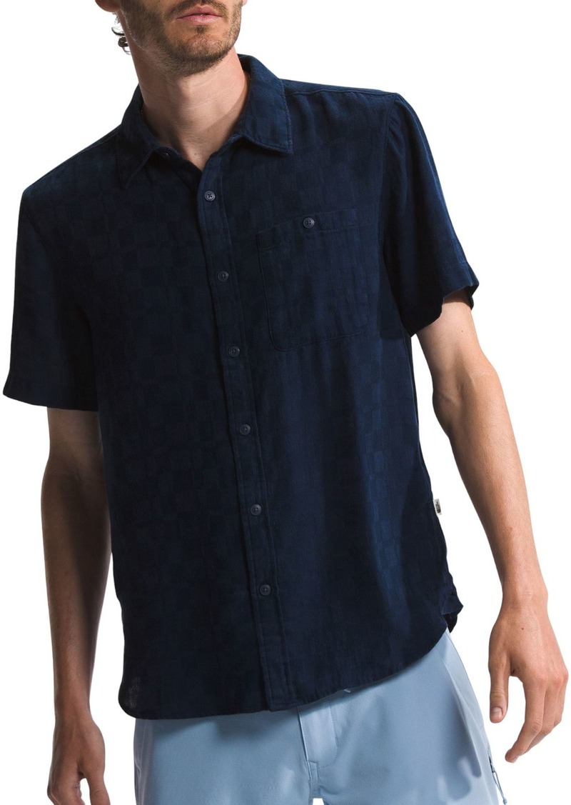 The North Face Men's Loghill Jacquard Short Sleeve Shirt, Medium, Blue