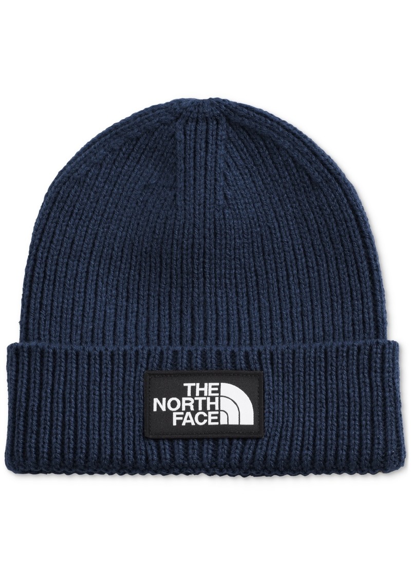 The North Face Men's Logo Box Ribbed-Knit Cuffed Beanie - Summit Nav