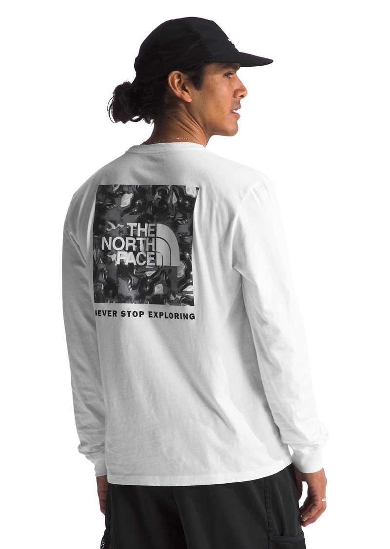 THE NORTH FACE Mens' Long Sleeve Box NSE Tee TNF White/Art