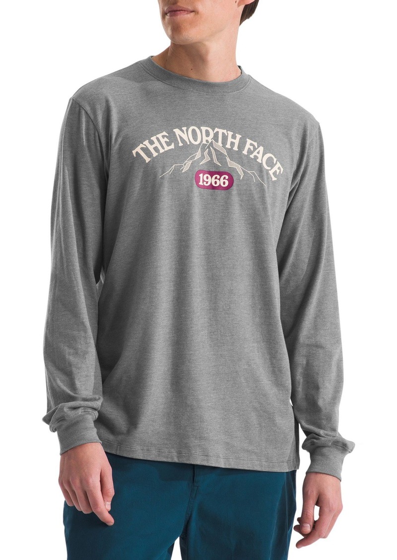 The North Face Men's Long Sleeve Varsity T-Shirt, Small, Gray