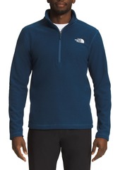 The North Face Men's Textured Cap Rock Fleece 1/4 Zip Pullover, Small, Blue
