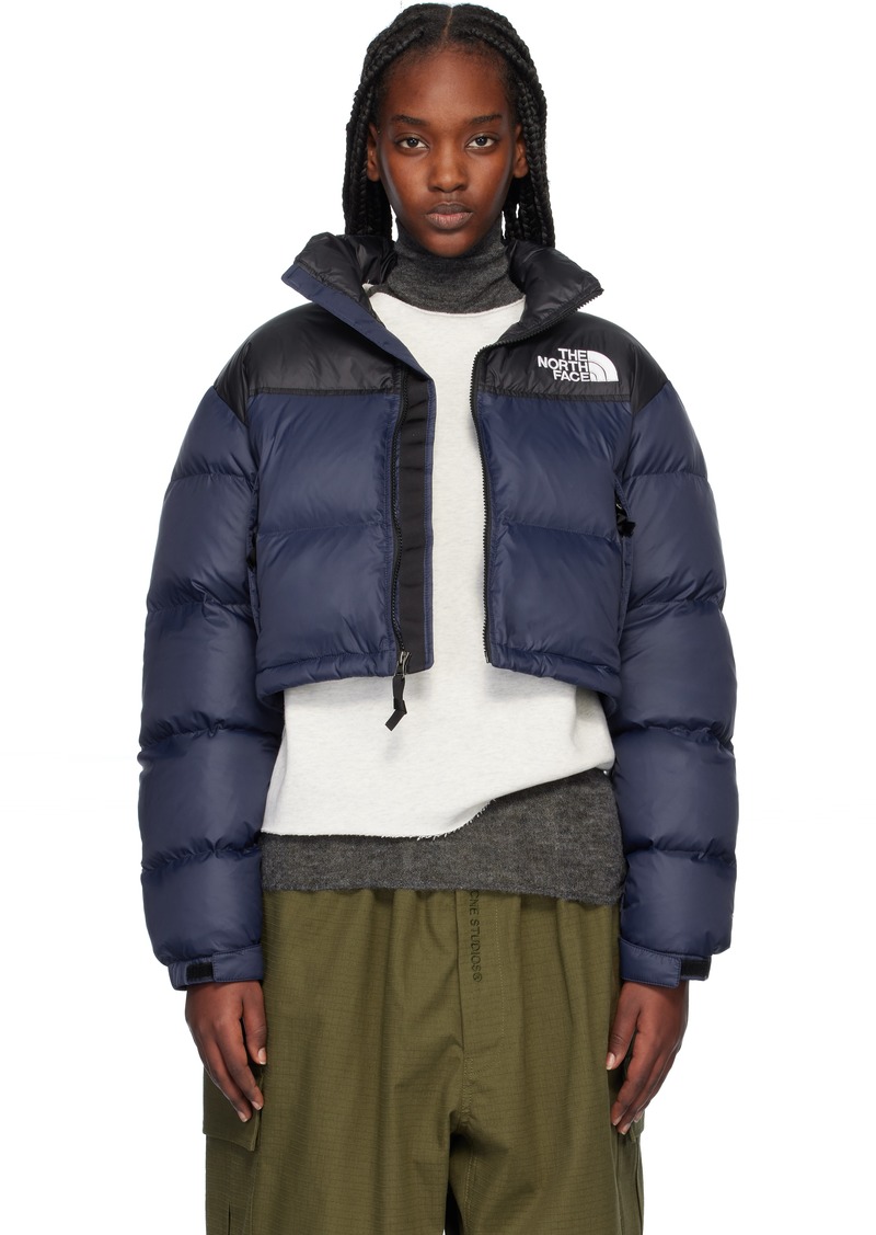 The North Face Navy & Black Nuptse Short Down Jacket