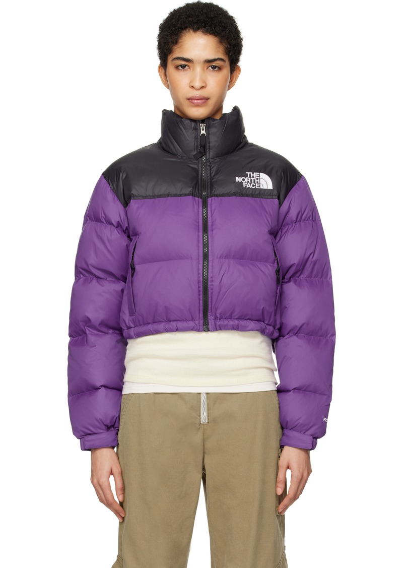 The North Face Purple & Black Nuptse Short Down Jacket