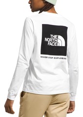 The North Face Women's Long-Sleeve Box Logo T-Shirt - Tnf White/Tnf Black