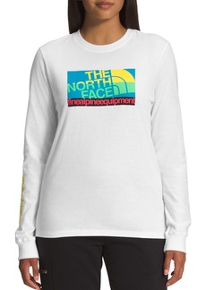 The North Face Women's Long Sleeve Graphic Injection Shirt, Large, Tnf White/acoustic Blue