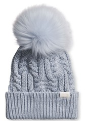 The North Face Women's Oh Mega Cable Knit Pom Pom Beanie - Dusty Periwinkle