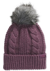 The North Face Women's Oh Mega Faux-Fur Pompom Beanie - Midnight Mauve