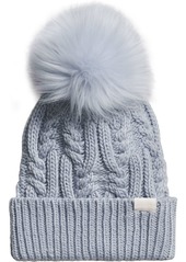 The North Face Women's Oh Mega Fur Pom Beanie, Gray