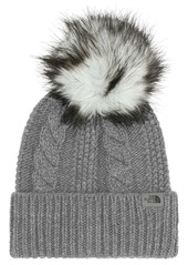 The North Face Women's Oh Mega Fur Pom Beanie, Gray