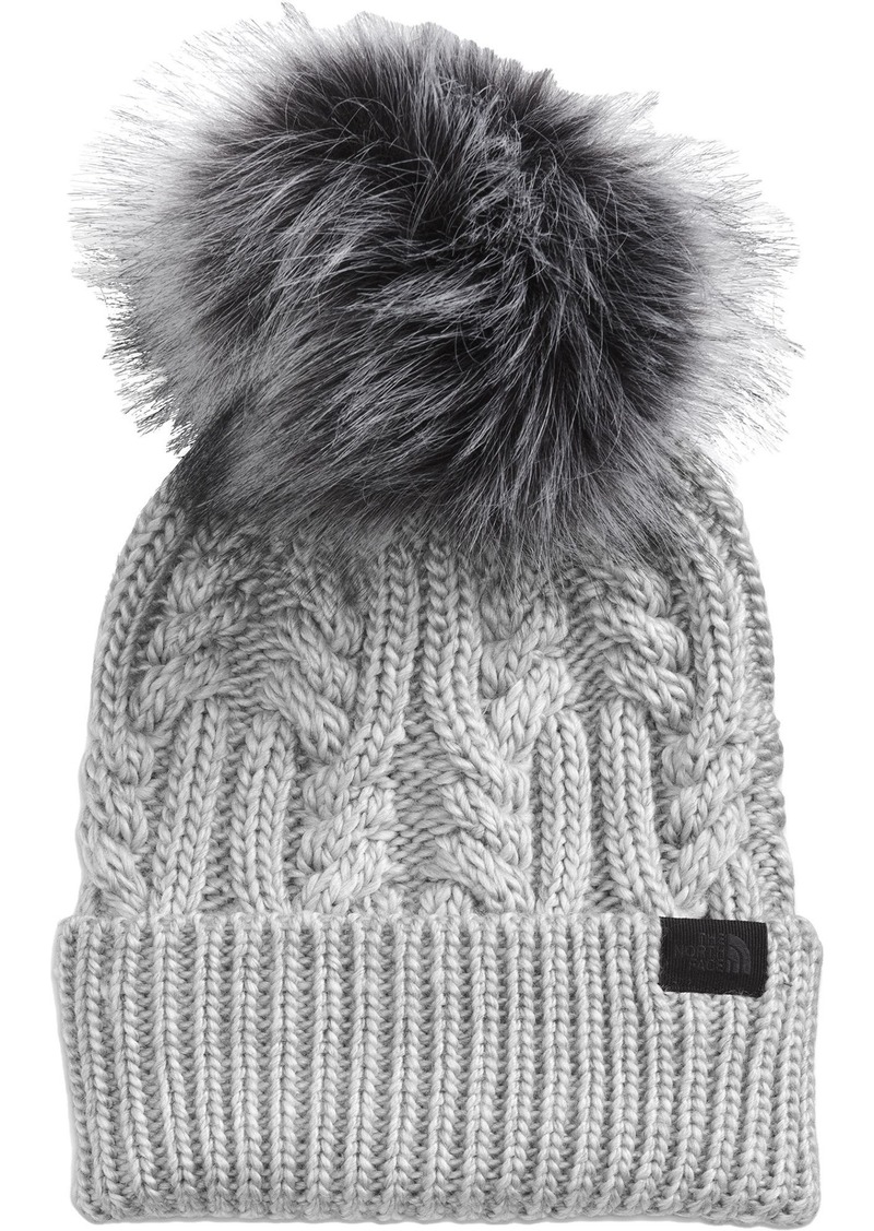 The North Face Women's Oh Mega Fur Pom Beanie, Gray