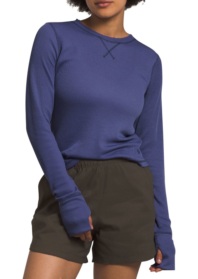 The North Face Women's Sunpeak Waffle Long Sleeve Shirt, XL, Blue