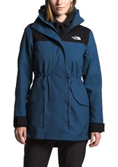 The North Face Metroview Trench Water Repellent & Windproof Rain Coat in Shady Blue/Black at Nordstrom