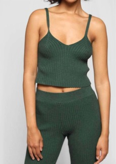 The Range Blended Knit Corset Tank In Emerald