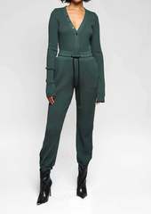 The Range Jumbo Stark Thermal Henley Bodysuit In Emerald