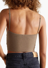 THE RANGE - Cropped ribbed-knit bustier top - Neutral - L