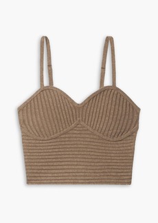 THE RANGE - Cropped ribbed-knit bustier top - Neutral - L