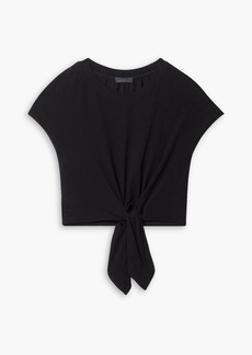 THE RANGE - Cropped stretch-cotton jersey top - Black - L