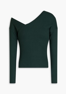 THE RANGE - One-shoulder ribbed jersey top - Green - XS