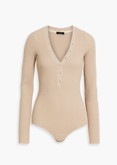 THE RANGE - Waffle-knit cotton-blend bodysuit - Neutral - M