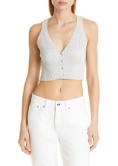 The Range Button Front Rib Crop Tank in Ash at Nordstrom