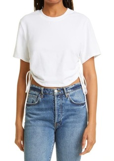 The Range Ruched Side Crop T-Shirt in White at Nordstrom