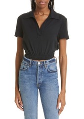 The Range Stretch Cotton Blouson Polo in Jet Black at Nordstrom