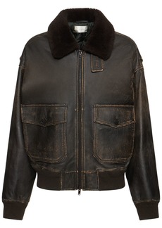 The Row Adonis Leather & Shearling Jacket